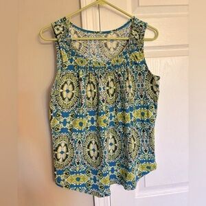 Sleeveless Top - Blue and Green